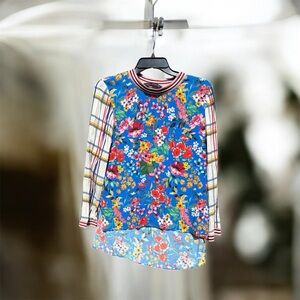 Zara Woman Bright Beautiful Multicolor Floral Blouse Sm